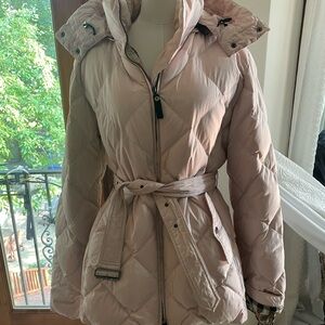 Burberry Women's Puffer Quilted Pink Jacket XL Coat Winter Goose Down